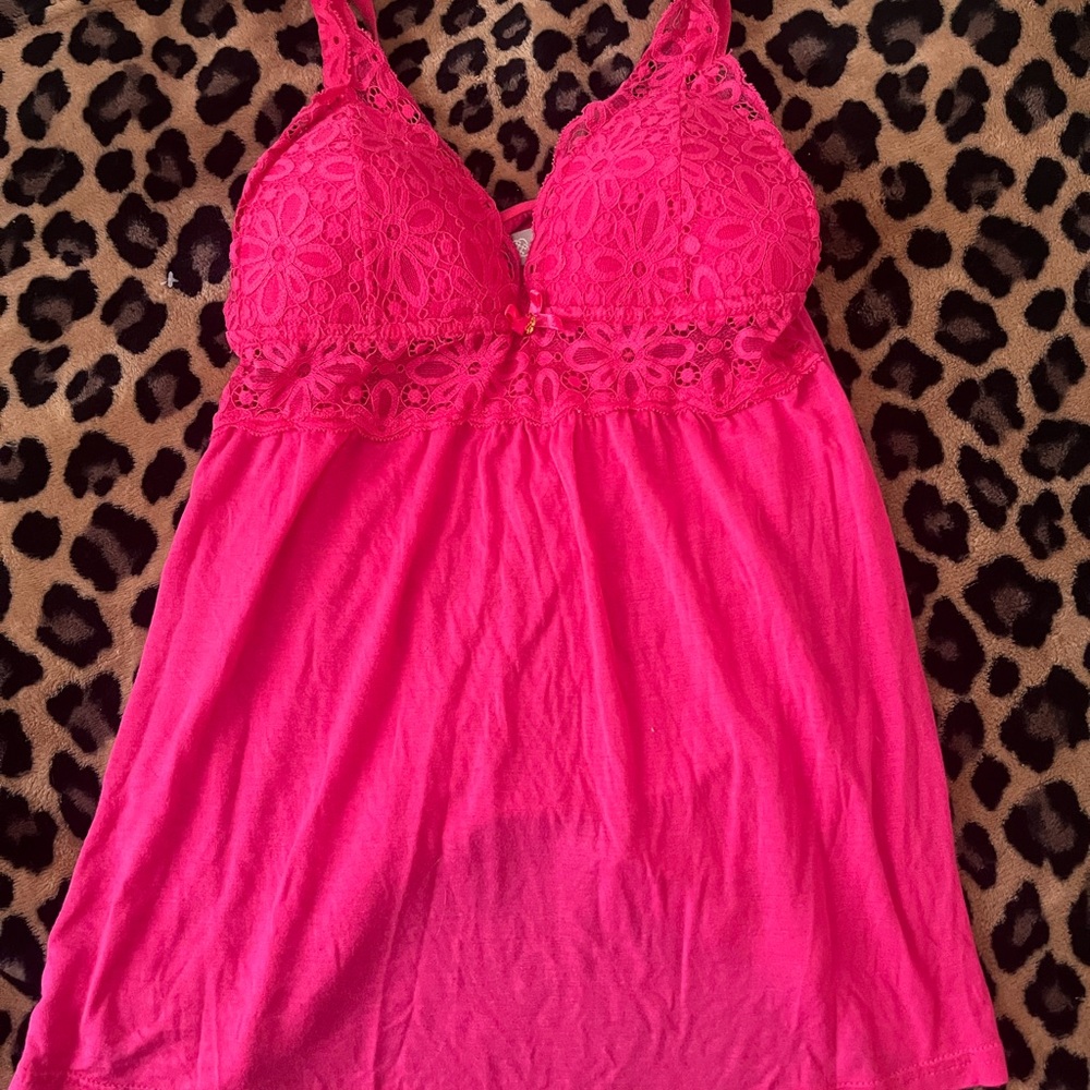 Daisy Fuentes Hot Pink Lace Bralette